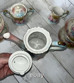 Vintage 13 Piece Coffee/Tea Set Victorian Repro RS Prussia MSRP $341.89