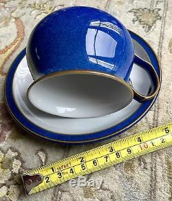 Vintage 13 Piece Denby Imperial Blue English Stoneware Pottery Coffee Set