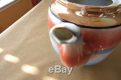 Vintage 14 Piece Tea Coffee Set House on Lake WithSwan Orange Blue Made in Japan