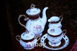 Vintage 15 Piece CHINA Coffee Set Japanese'FRESH' design Mother of Pearl Effect