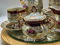 Vintage 15 Piece Tea/Coffee Set FRESH CHINA Mother of Pearl Effect