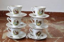 Vintage 15pc Porcelian Tea Set 70s Rococo Boho Coffee Tea Set Shabby Chic Style