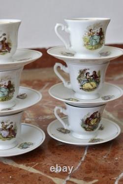 Vintage 15pc Porcelian Tea Set 70s Rococo Boho Coffee Tea Set Shabby Chic Style