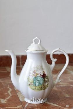 Vintage 15pc Porcelian Tea Set 70s Rococo Boho Coffee Tea Set Shabby Chic Style