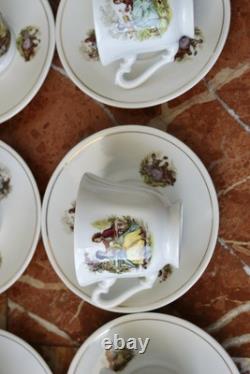 Vintage 15pc Porcelian Tea Set 70s Rococo Boho Coffee Tea Set Shabby Chic Style