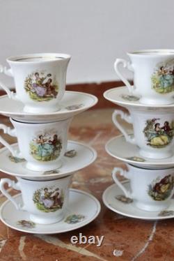 Vintage 15pc Porcelian Tea Set 70s Rococo Boho Coffee Tea Set Shabby Chic Style
