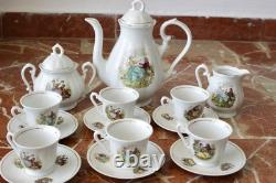 Vintage 15pc Porcelian Tea Set 70s Rococo Boho Coffee Tea Set Shabby Chic Style