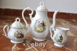 Vintage 15pc Porcelian Tea Set 70s Rococo Boho Coffee Tea Set Shabby Chic Style