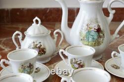 Vintage 15pc Porcelian Tea Set 70s Rococo Boho Coffee Tea Set Shabby Chic Style