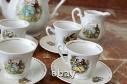 Vintage 15pc Porcelian Tea Set 70s Rococo Boho Coffee Tea Set Shabby Chic Style