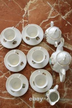Vintage 15pc Porcelian Tea Set 70s Rococo Boho Coffee Tea Set Shabby Chic Style