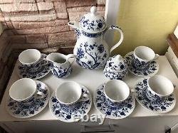 Vintage 17pcs Seltmann Weiden Bavaria W Germany Blue Onion Coffee Set for Six