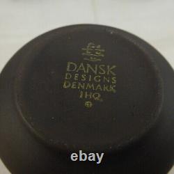 Vintage 18 Piece Dansk Flamestone Brown Coffee Pot Creamer & Cup & Saucer Set