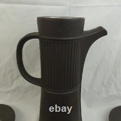 Vintage 18 Piece Dansk Flamestone Brown Coffee Pot Creamer & Cup & Saucer Set