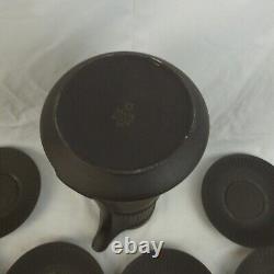 Vintage 18 Piece Dansk Flamestone Brown Coffee Pot Creamer & Cup & Saucer Set