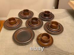 Vintage 18p Arabia Finland RUSKA Demitasse Coffee Tea Saucer Set desert plates