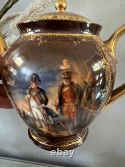 Vintage 1930 Carlsbad Fine Porcelain CzechSlovakia NAPOLEON Scenes Coffee Set