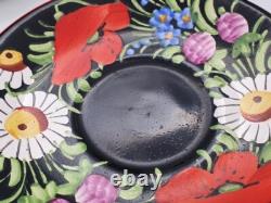 Vintage 1930's Chodovia Slovakian Coffee Set Floral Black Pot Cups Porcelain