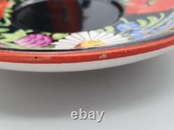 Vintage 1930's Chodovia Slovakian Coffee Set Floral Black Pot Cups Porcelain