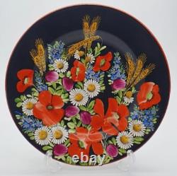 Vintage 1930's Chodovia Slovakian Coffee Set Floral Black Pot Cups Porcelain