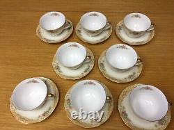 Vintage 1930's NORITAKE M China (8 Sets) Footed Cups & Saucers Excellent