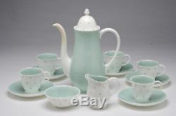 Vintage 1950's Susie Cooper Raised Spot Coffee set for 5 Pale green C506