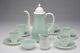 Vintage 1950's Susie Cooper Raised Spot Coffee Set For 5 Pale Green C506