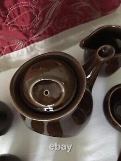 Vintage 1960's HOLKHAM Pottery Owl Eye 7 Piece Coffee Set Tea Set