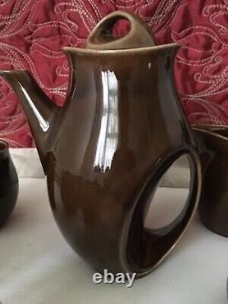 Vintage 1960's HOLKHAM Pottery Owl Eye 7 Piece Coffee Set Tea Set