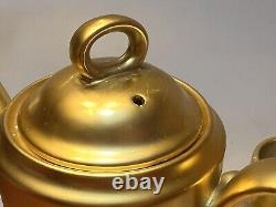 Vintage 1960s GOLD Incrusted Coffee Tea SET Dessert Set POT CREAMER SHUGAR BOWL