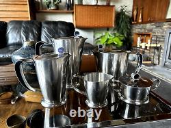Vintage 1960s Gense Of Sweden Stainless Steel Modernist Coffee And Tea Service