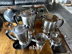 Vintage 1960s Gense Of Sweden Stainless Steel Modernist Coffee And Tea Service