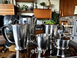 Vintage 1960s Gense Of Sweden Stainless Steel Modernist Coffee And Tea Service