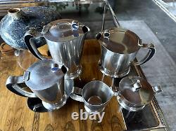 Vintage 1960s Gense Of Sweden Stainless Steel Modernist Coffee And Tea Service