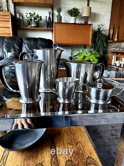 Vintage 1960s Gense Of Sweden Stainless Steel Modernist Coffee And Tea Service