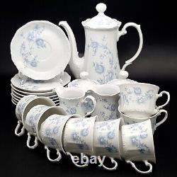 Vintage 1960s Mitterteich Bavaria Tea / Coffee Set Cups Saucers Teapot Porcelain
