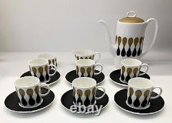 Vintage (1968) Bone China Wedgwood Susie Cooper Diablo Coffee Set