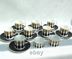 Vintage 1968 Wedgwood'Diablo' bone china coffee set. Susie Cooper design