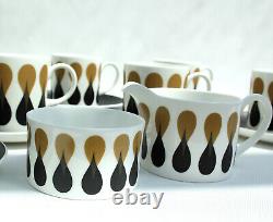 Vintage 1968 Wedgwood'Diablo' bone china coffee set. Susie Cooper design