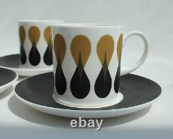 Vintage 1968 Wedgwood'Diablo' bone china coffee set. Susie Cooper design