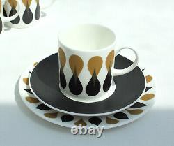 Vintage 1968 Wedgwood'Diablo' bone china coffee set. Susie Cooper design