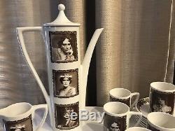 Vintage 1970s Portmeirion Idols Of The Stage Coffee Set Rare! Free USA Shipping