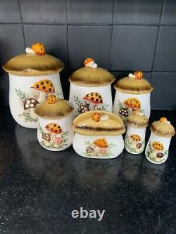 Vintage 1978 Sears and Roebuck Merry Mushroom Canister Set Excellent Condition