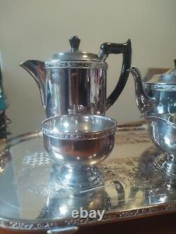 Vintage 1980's Silver Plated Tea/Coffee Set with tray By Viners Sheffield UK