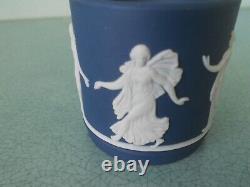 Vintage 1992 Wedgwood Jasperware Dark Blue Coffee Cup And Saucer Dancing Hours