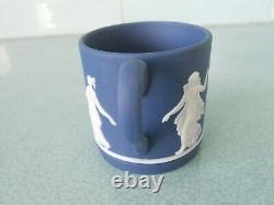 Vintage 1992 Wedgwood Jasperware Dark Blue Coffee Cup And Saucer Dancing Hours