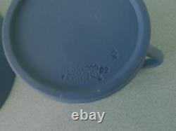 Vintage 1992 Wedgwood Jasperware Dark Blue Coffee Cup And Saucer Dancing Hours