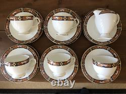 Vintage 22pcs Wedgwood Chippendale Blue & Rust Tea & Coffee Set 1st Quality