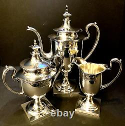 Vintage 3 Piece Classic Art Deco Inspired Silverplate Tea Set or Coffee Service