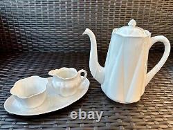 Vintage 4-piece SHELLEY Coffee Set Coffee Pot, Creamer, Sugar Bowl, &Platter